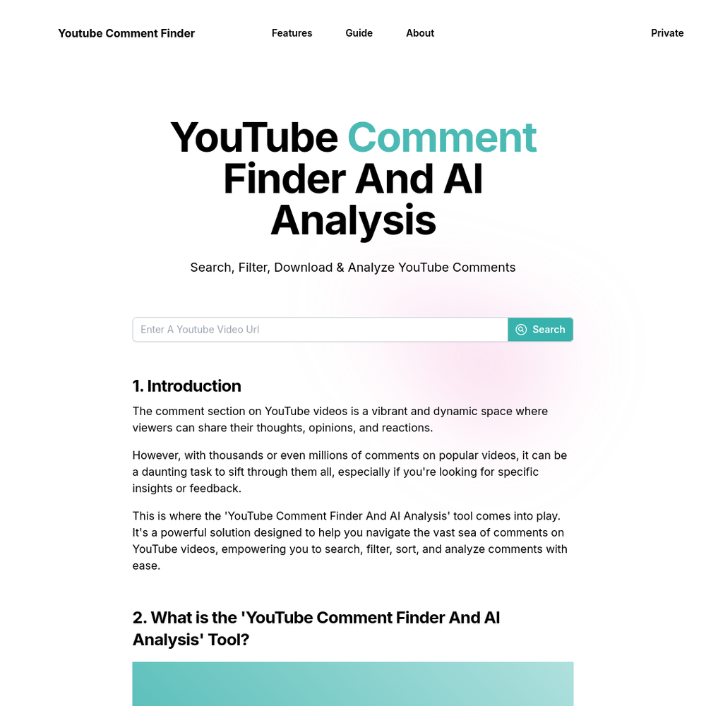 YouTube Comment Finder website screenshot YouTube Comment Finder website screenshot