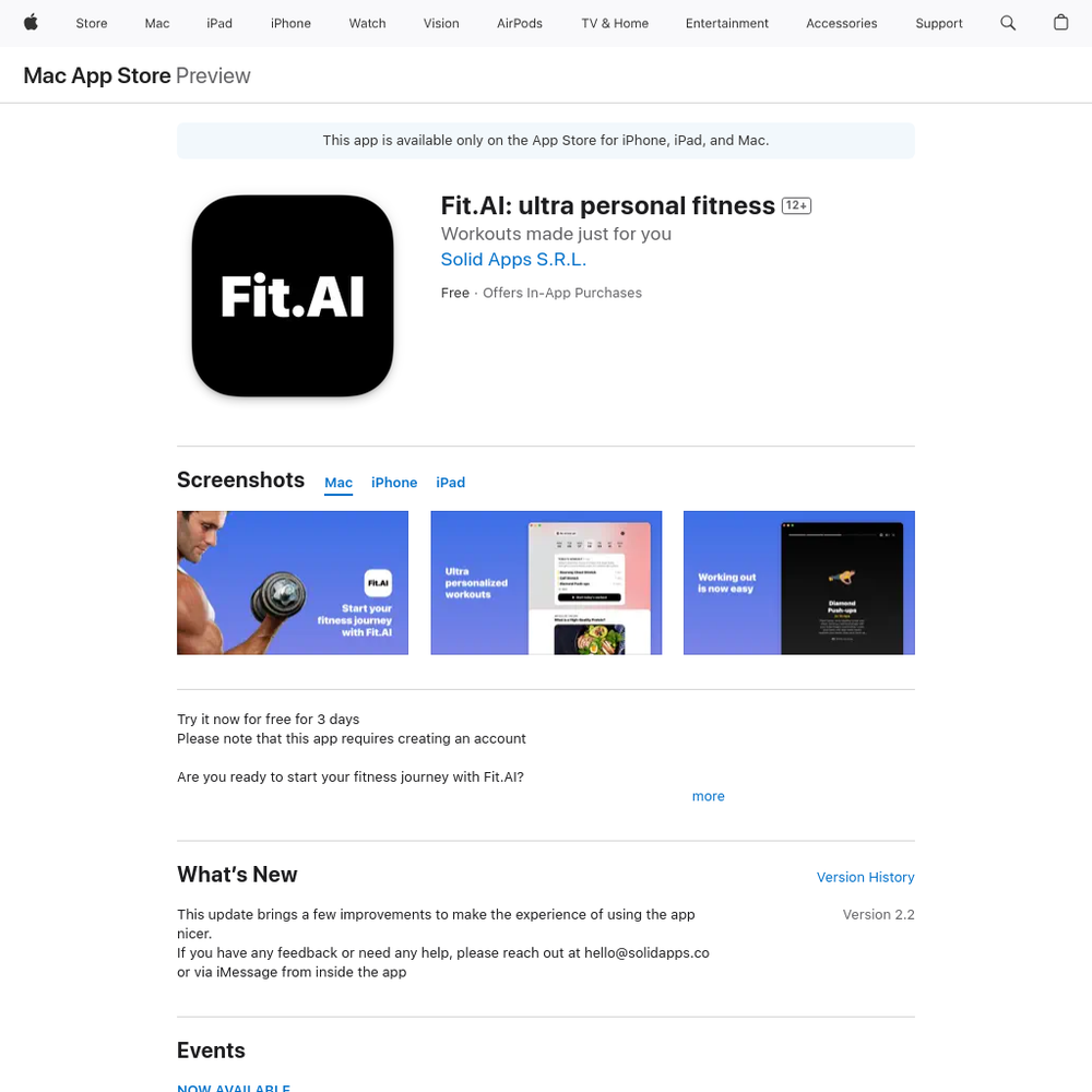 Fit.AI website screenshot Fit.AI website screenshot