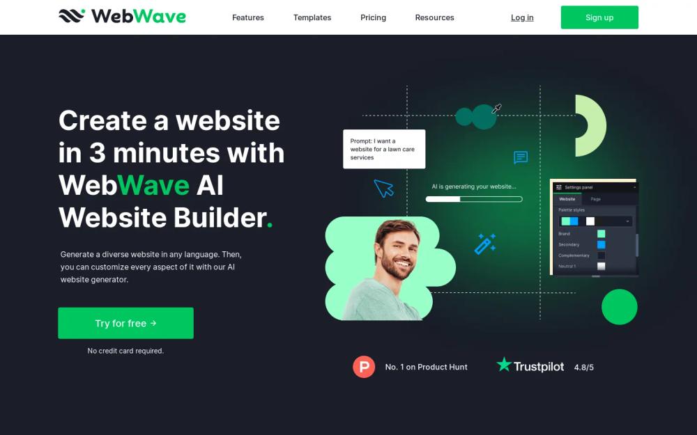 WebWave AI website screenshot WebWave AI website screenshot