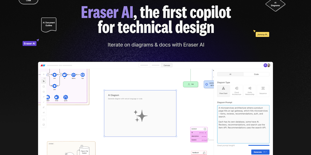 Eraser website screenshot Eraser website screenshot