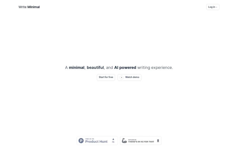 Write Minimal website screenshot Write Minimal website screenshot