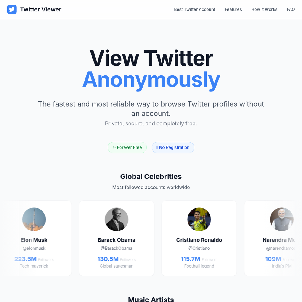 Twitter Viewer website screenshot Twitter Viewer website screenshot