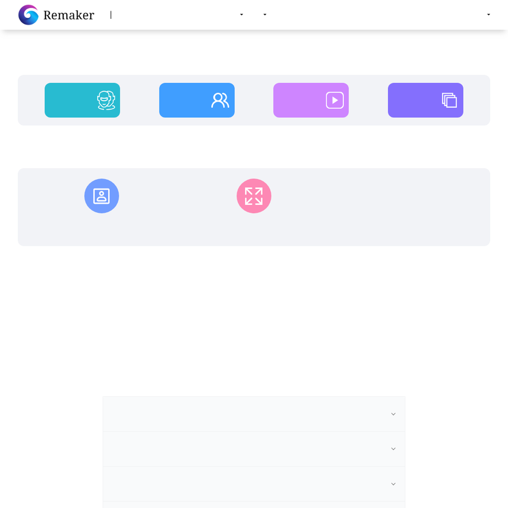 Remaker website screenshot Remaker website screenshot