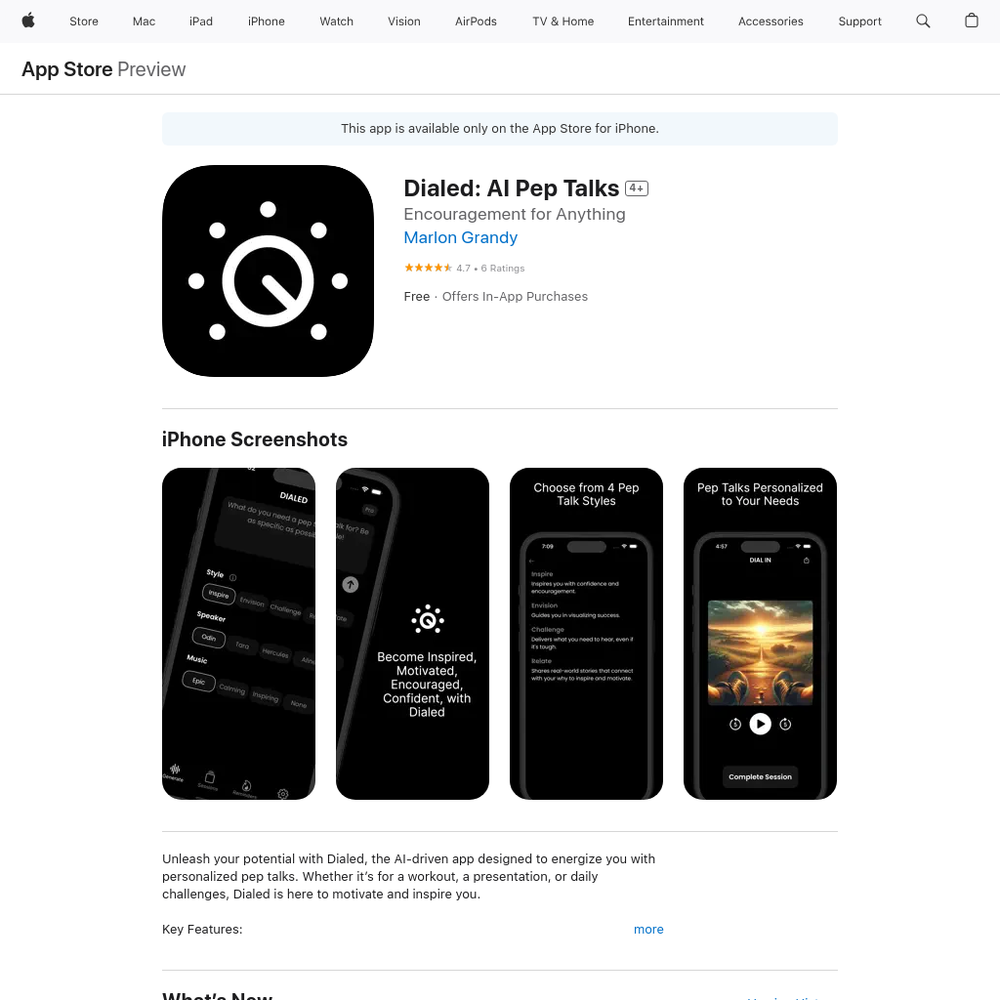 Dialed website screenshot Dialed website screenshot