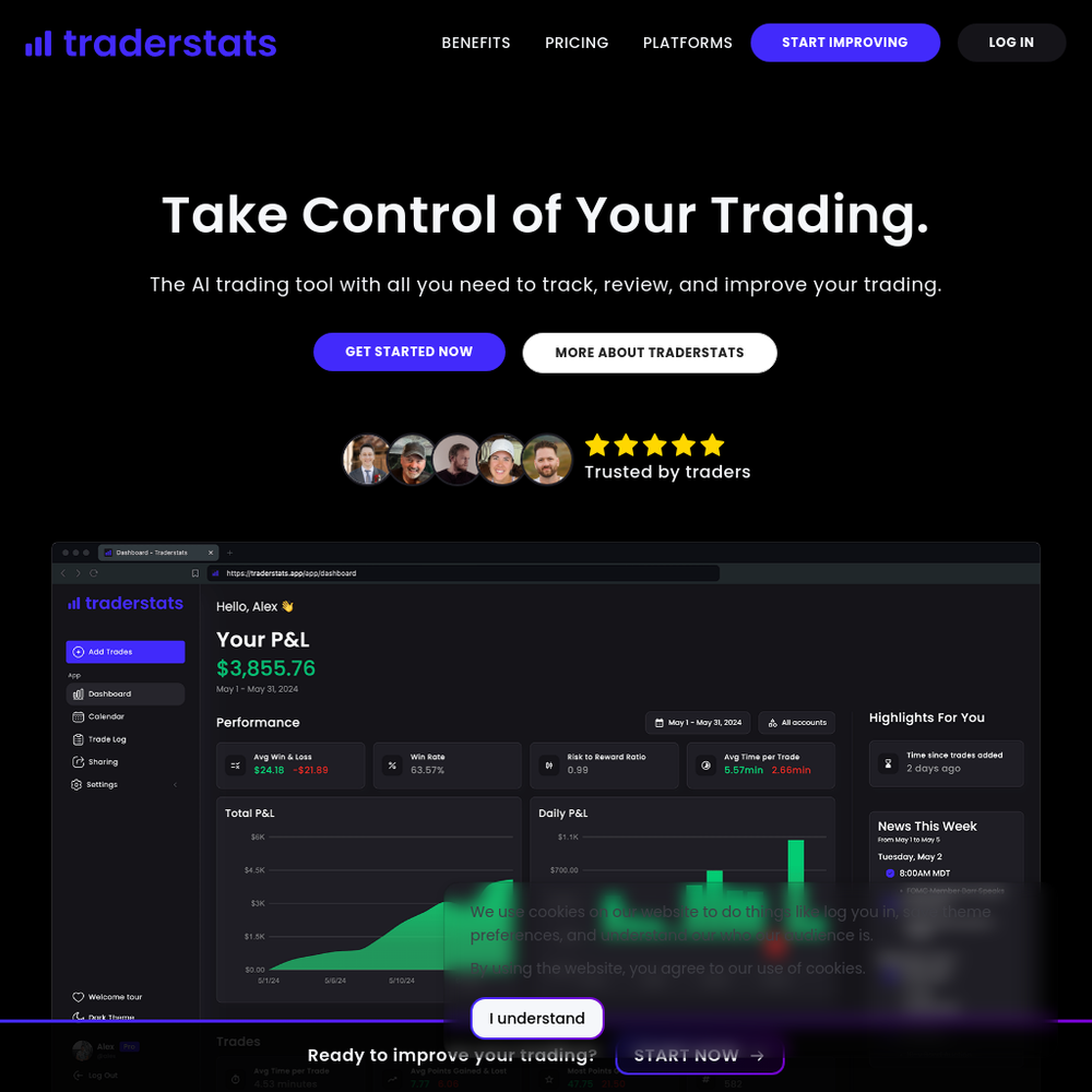 TraderStats website screenshot TraderStats website screenshot