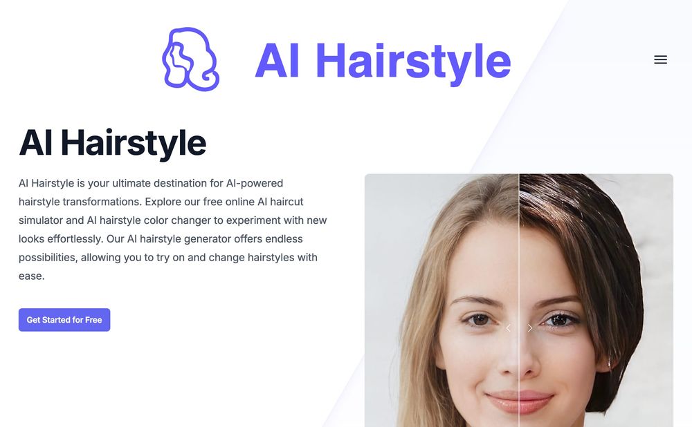 AI Hairstyle website screenshot AI Hairstyle website screenshot