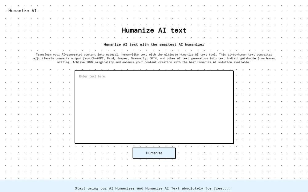 HumanizeAI website screenshot HumanizeAI website screenshot