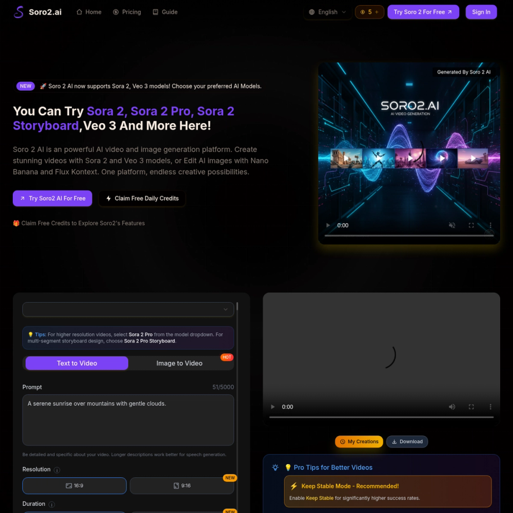 Soro2.ai website screenshot Soro2.ai website screenshot