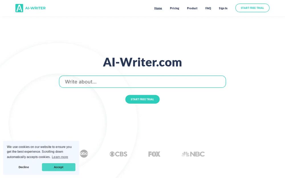 AI-Writer website screenshot AI-Writer website screenshot