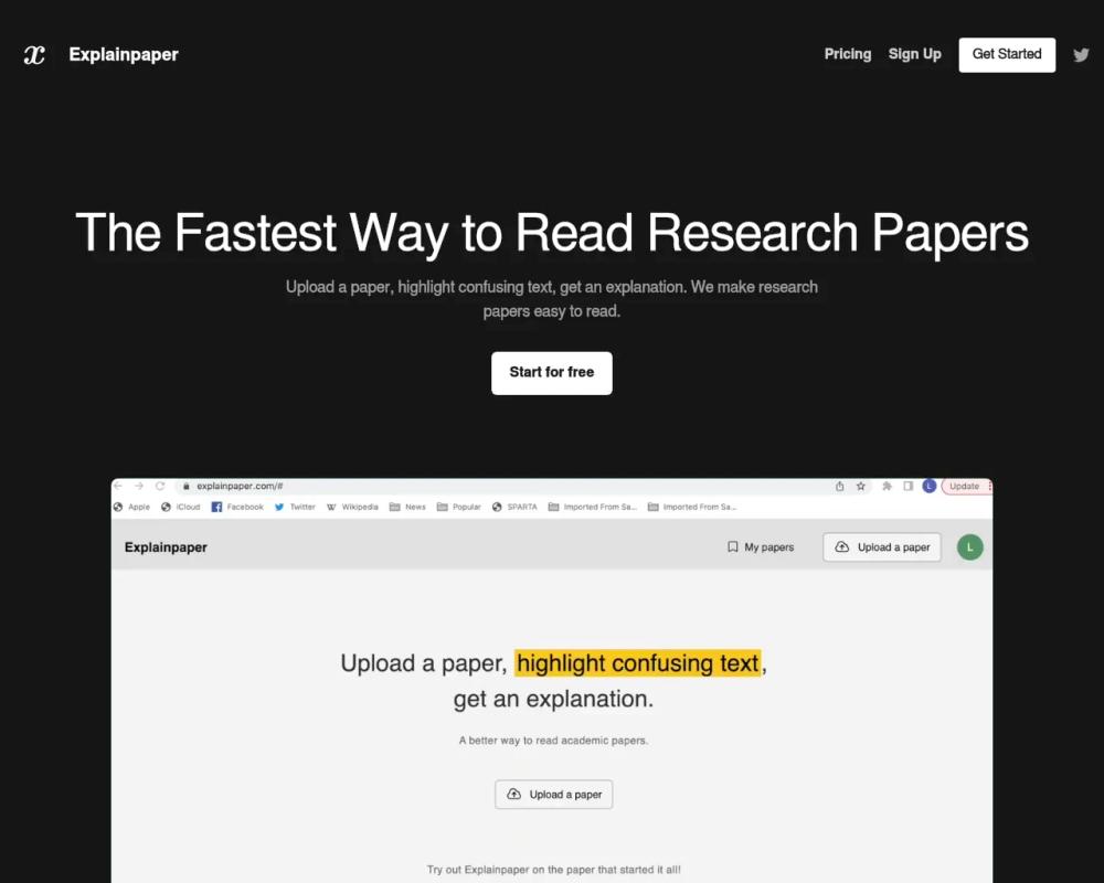 Explainpaper website screenshot Explainpaper website screenshot