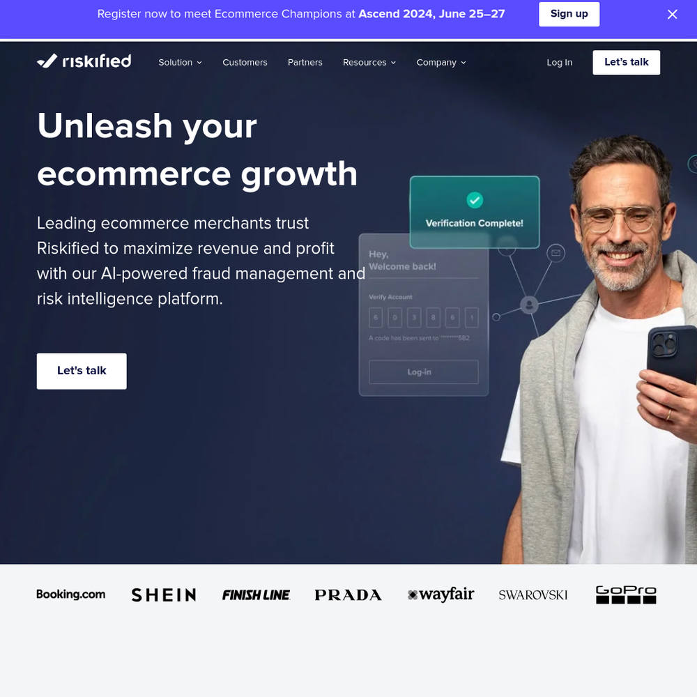 Riskified website screenshot Riskified website screenshot