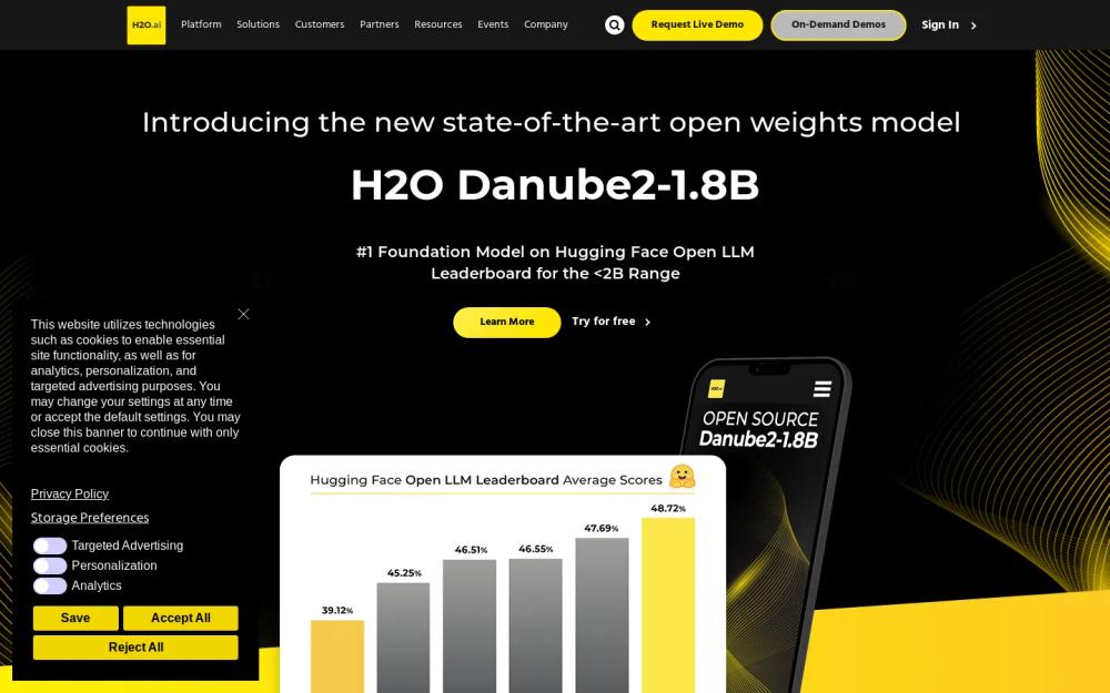 H2O AI website screenshot H2O AI website screenshot