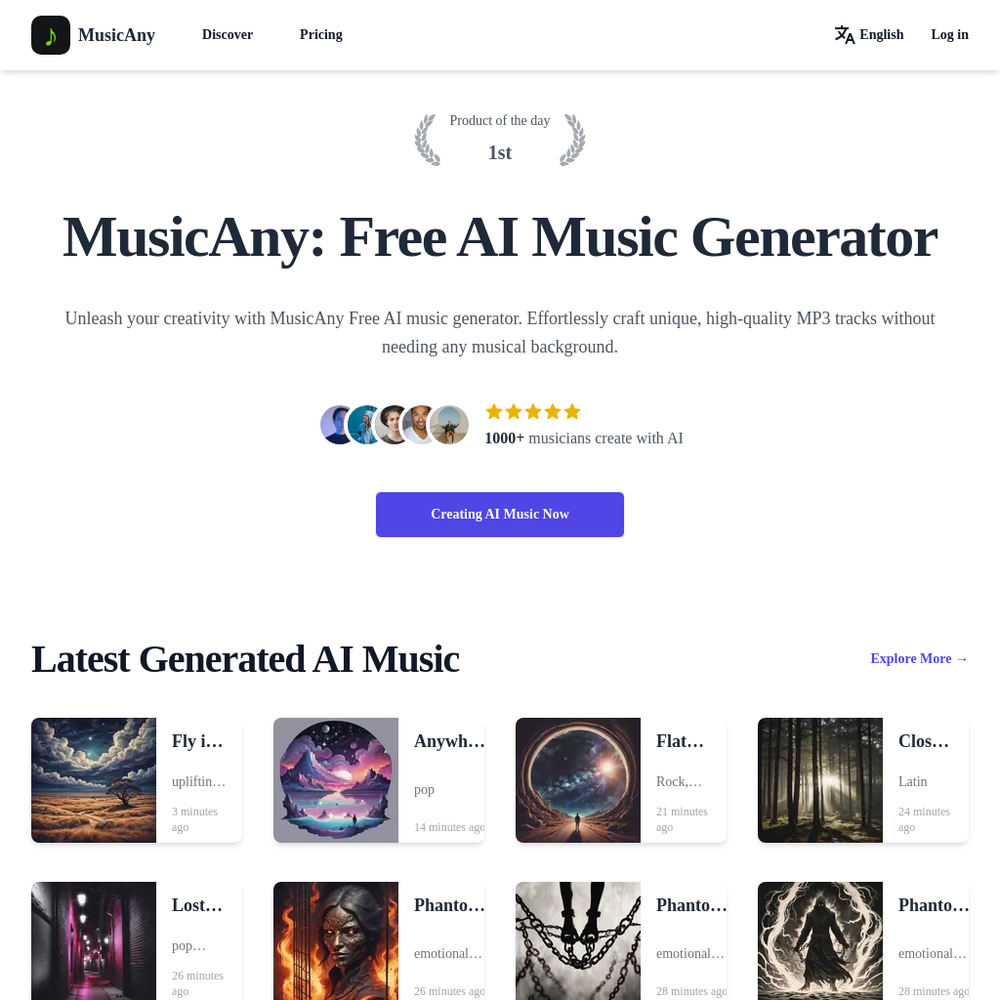 MusicAny website screenshot MusicAny website screenshot