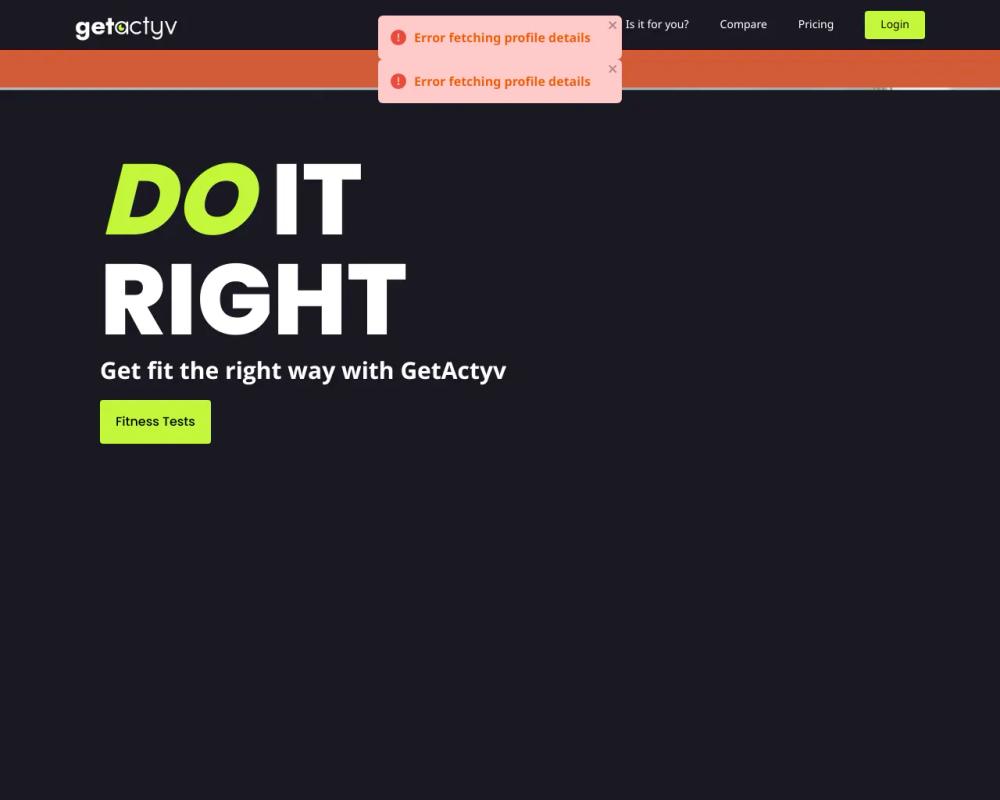 Getactyv website screenshot Getactyv website screenshot