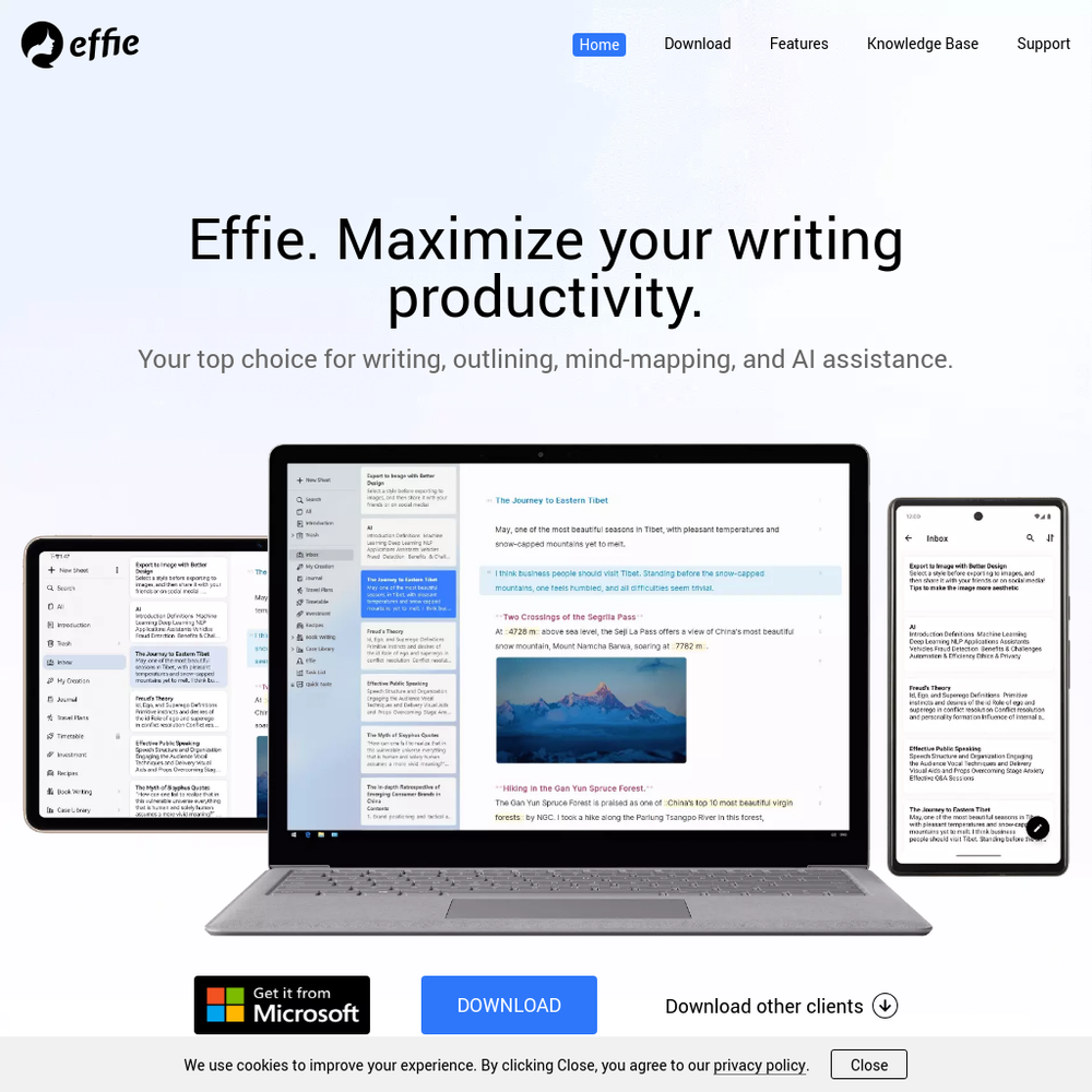 Effie website screenshot Effie website screenshot