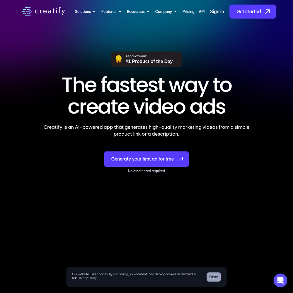 Creatify website screenshot Creatify website screenshot