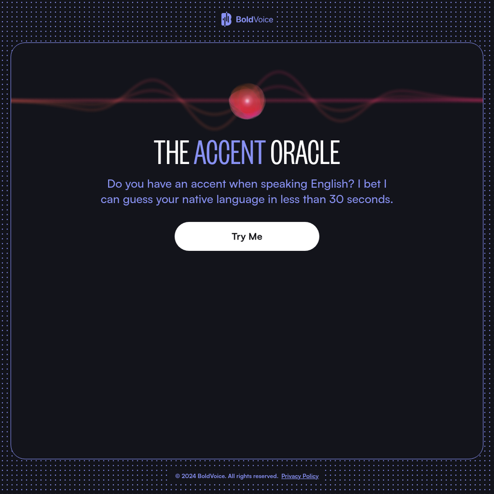Accent Guesser website screenshot Accent Guesser website screenshot