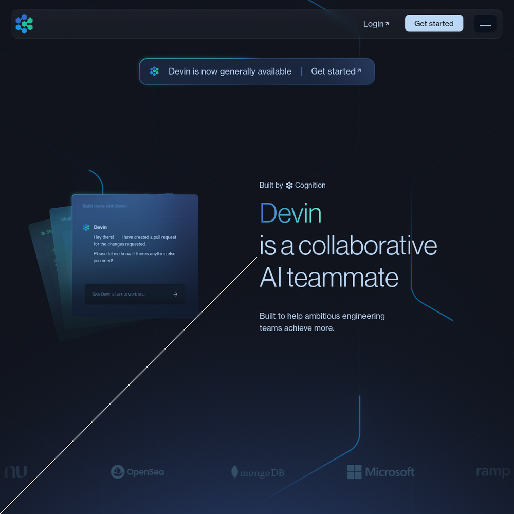 Devin AI website screenshot Devin AI website screenshot