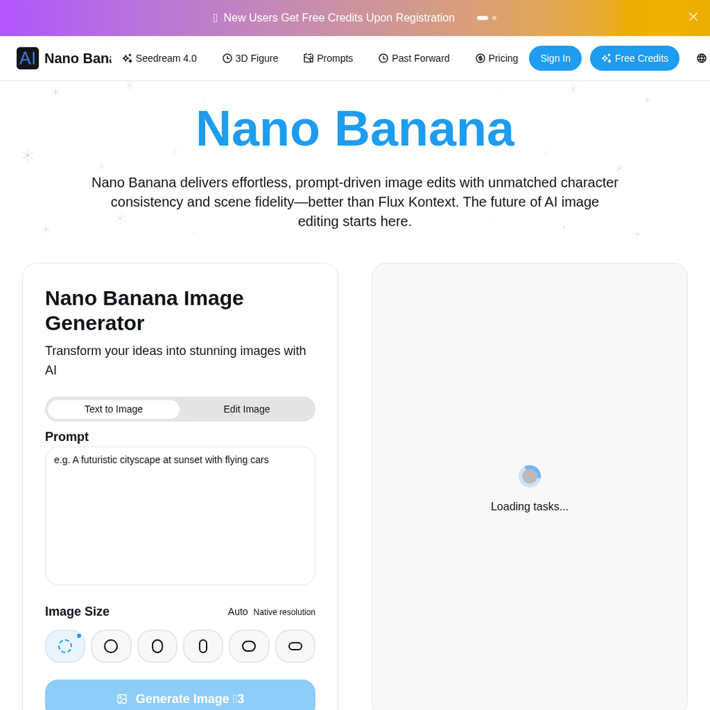 Nano Banana website screenshot Nano Banana website screenshot