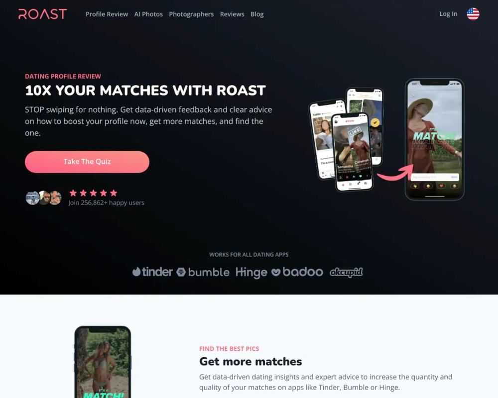 Roast website screenshot Roast website screenshot