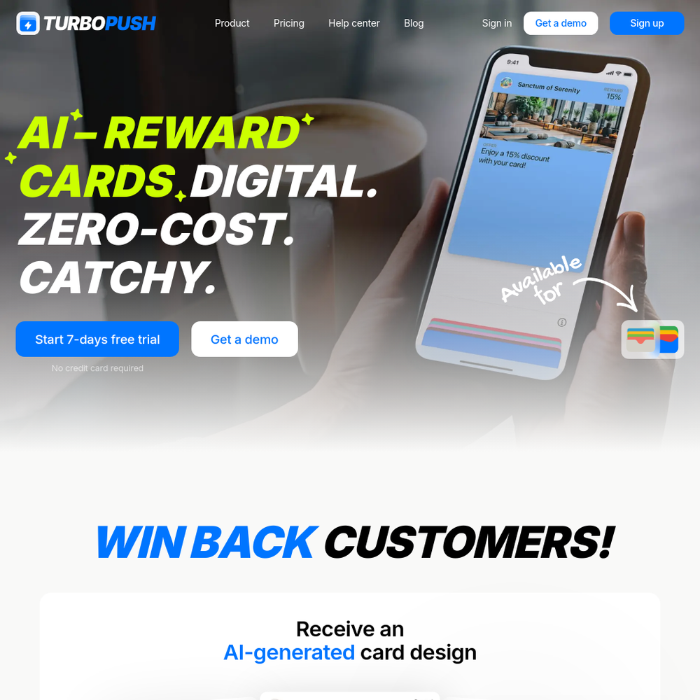 TurboPush website screenshot TurboPush website screenshot