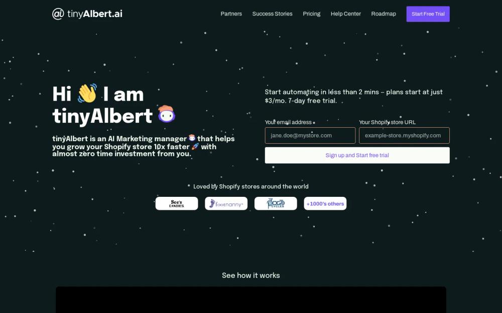 TinyEinstein website screenshot TinyEinstein website screenshot