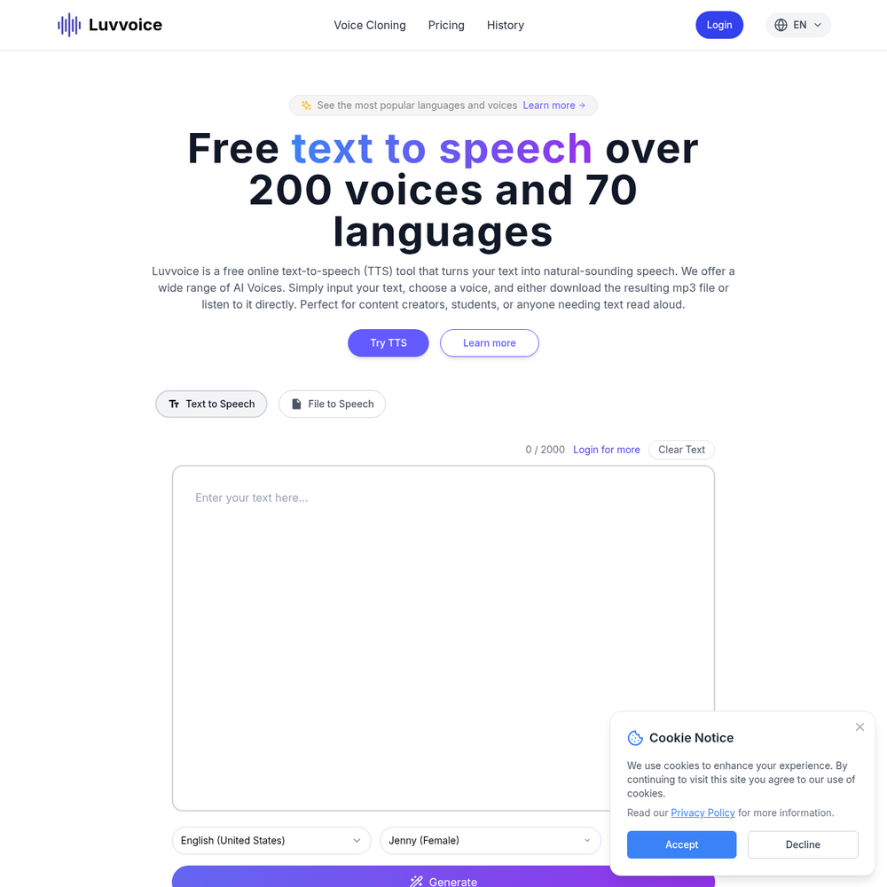 Luvvoice website screenshot Luvvoice website screenshot