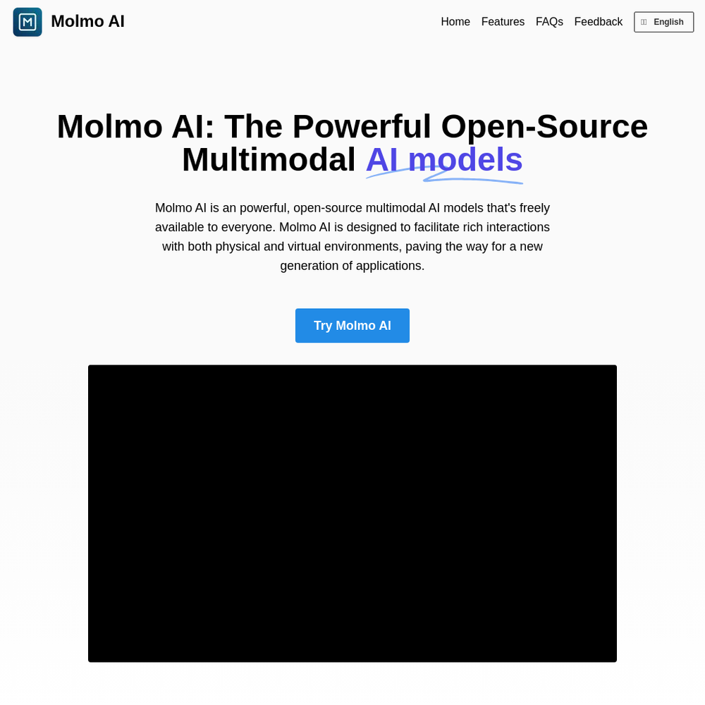 Molmo AI website screenshot Molmo AI website screenshot