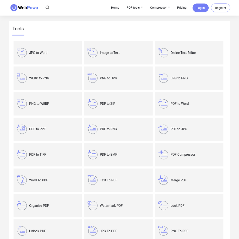 WebPowa website screenshot WebPowa website screenshot