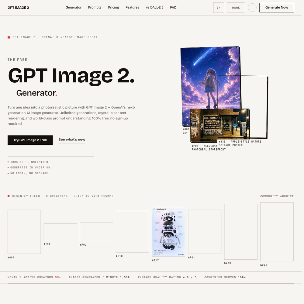 GPT Image 2 website screenshot GPT Image 2 website screenshot