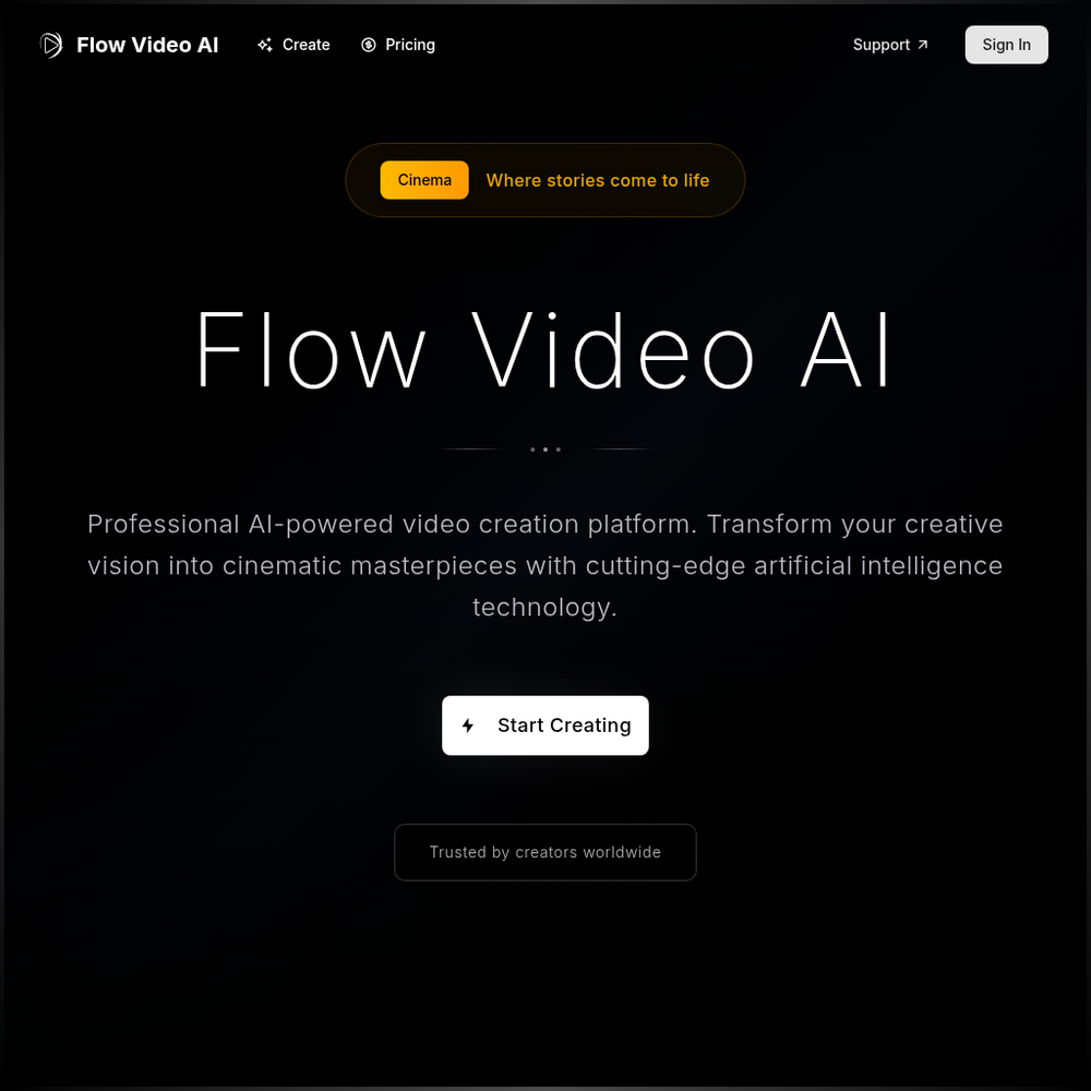 Flow Video AI website screenshot Flow Video AI website screenshot