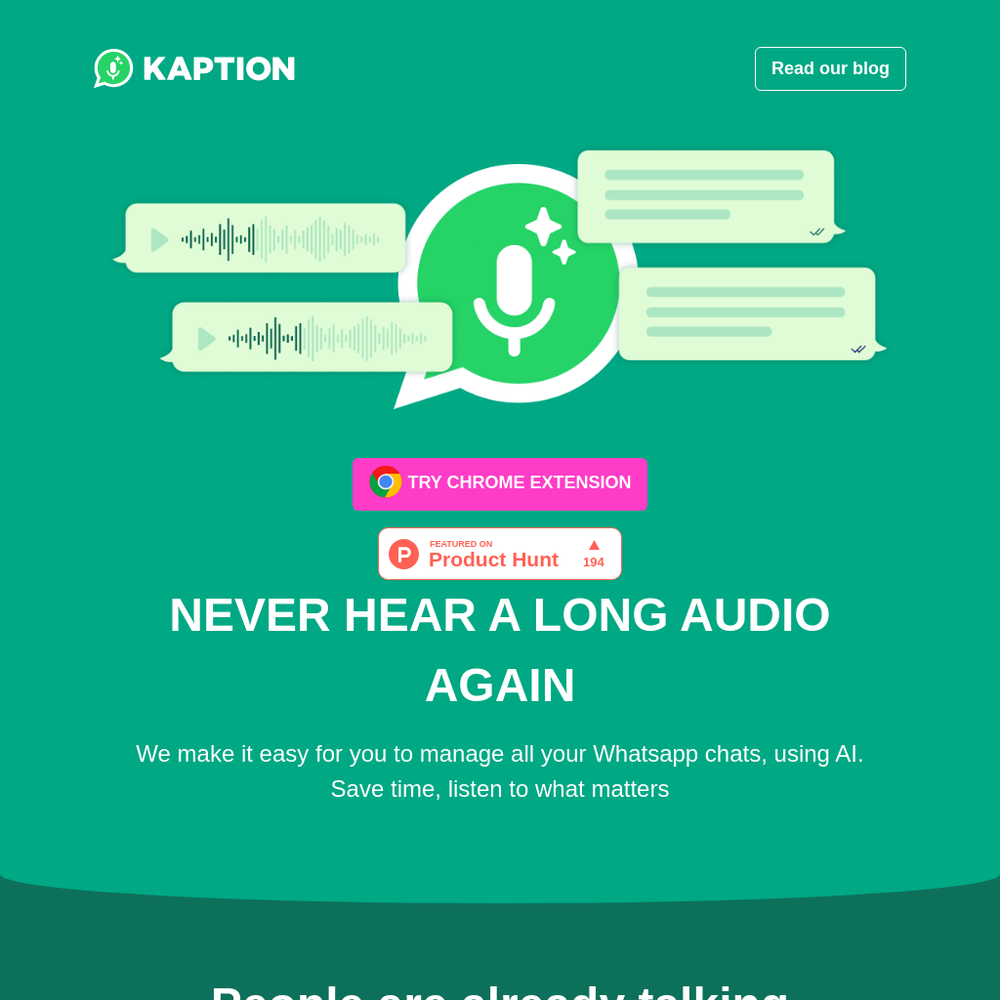 Kaption website screenshot Kaption website screenshot