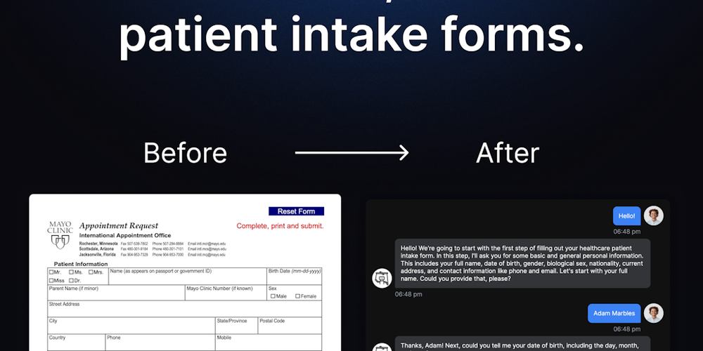 AI Patient Intake website screenshot AI Patient Intake website screenshot
