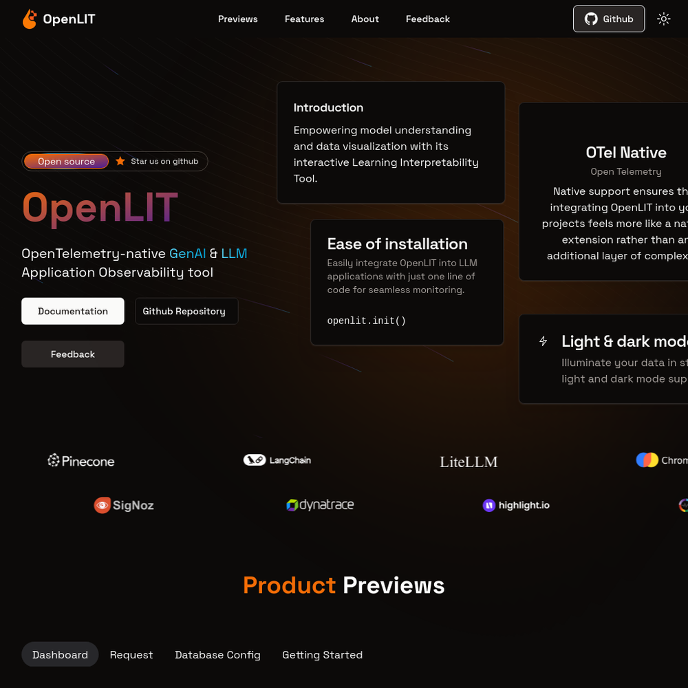 OpenLIT website screenshot OpenLIT website screenshot