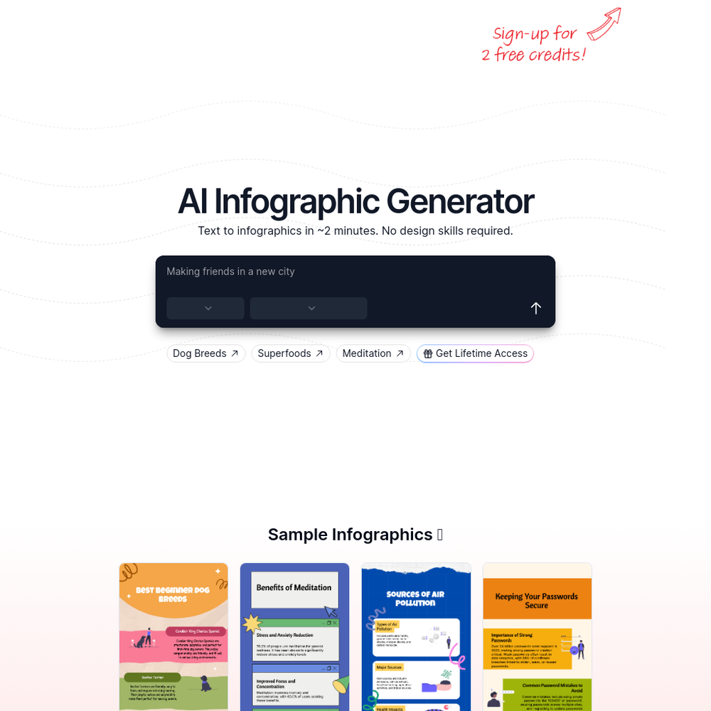 Text2Infographic website screenshot Text2Infographic website screenshot