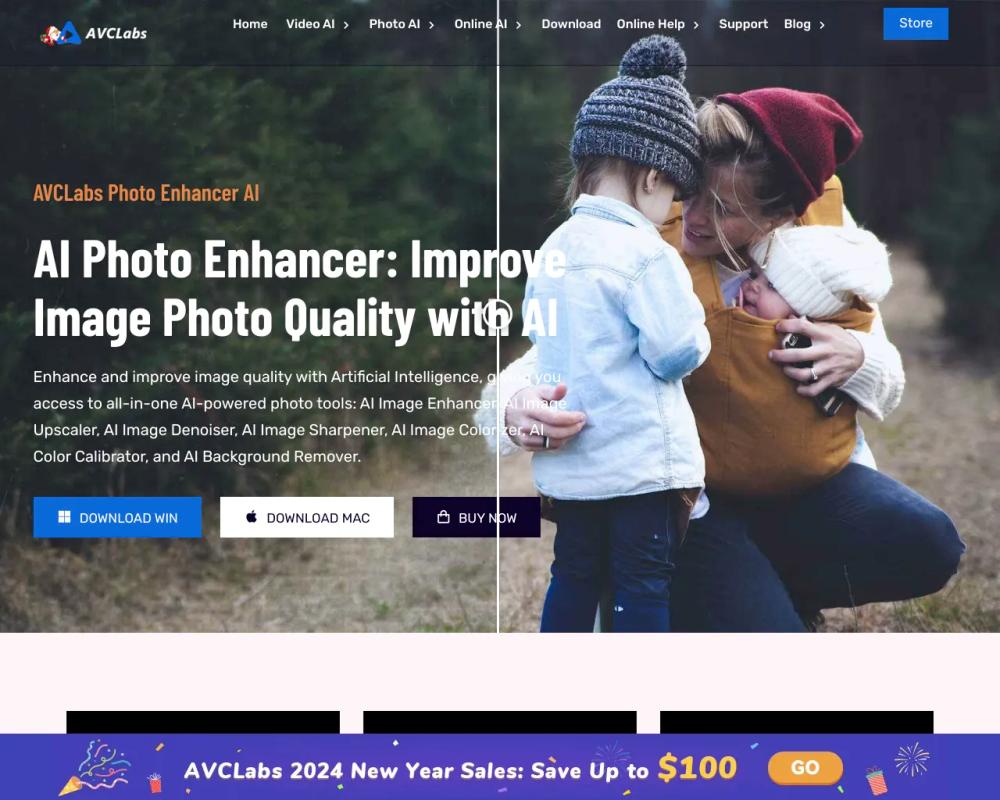 AVCLabs Photo Enhancer AI website screenshot AVCLabs Photo Enhancer AI website screenshot