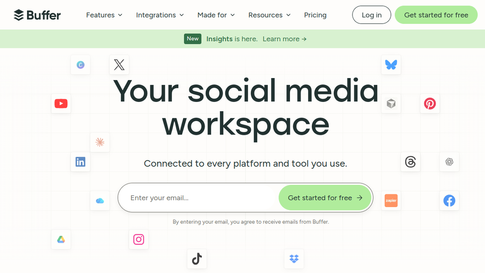 Buffer website screenshot Buffer website screenshot