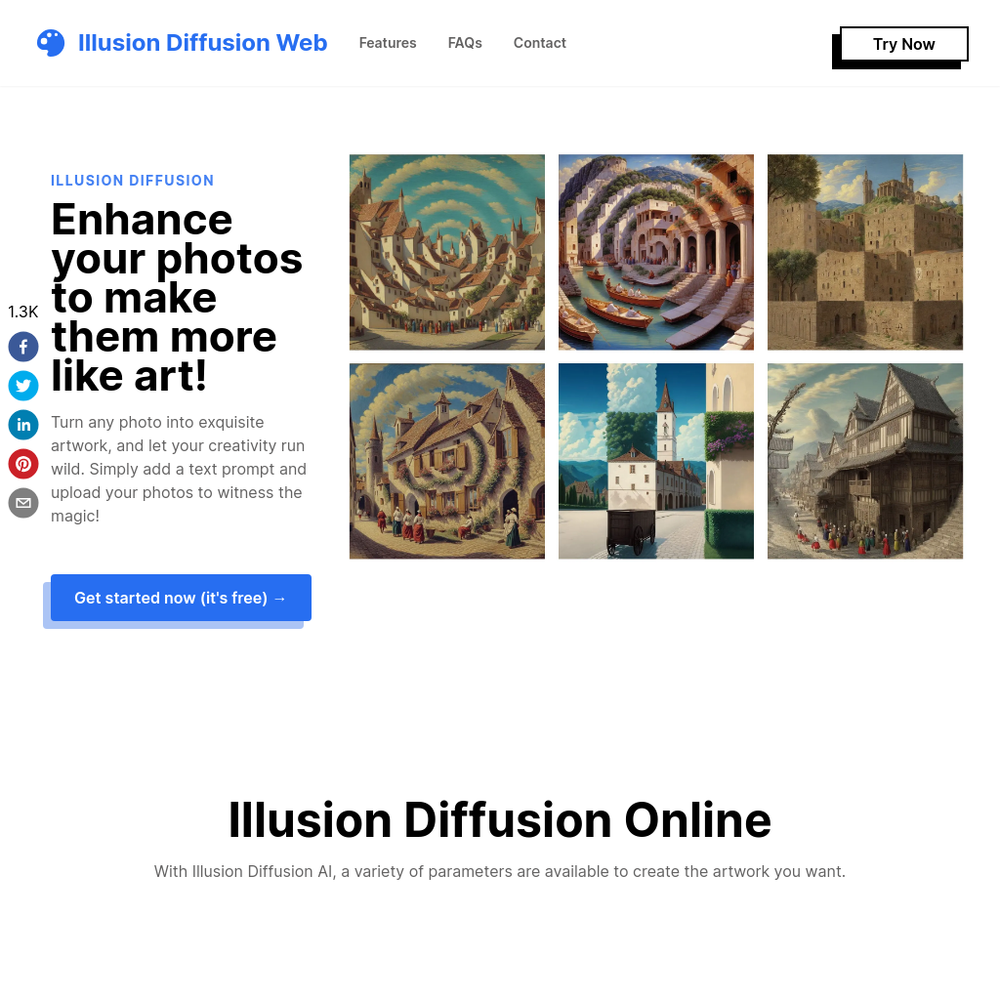 Illusion Diffusion website screenshot Illusion Diffusion website screenshot