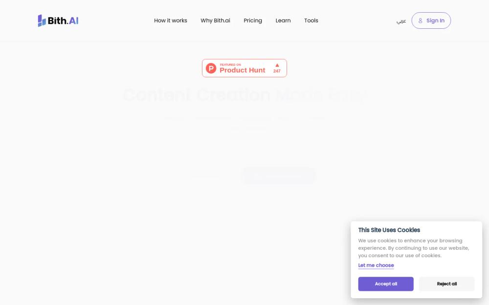 Bith website screenshot Bith website screenshot