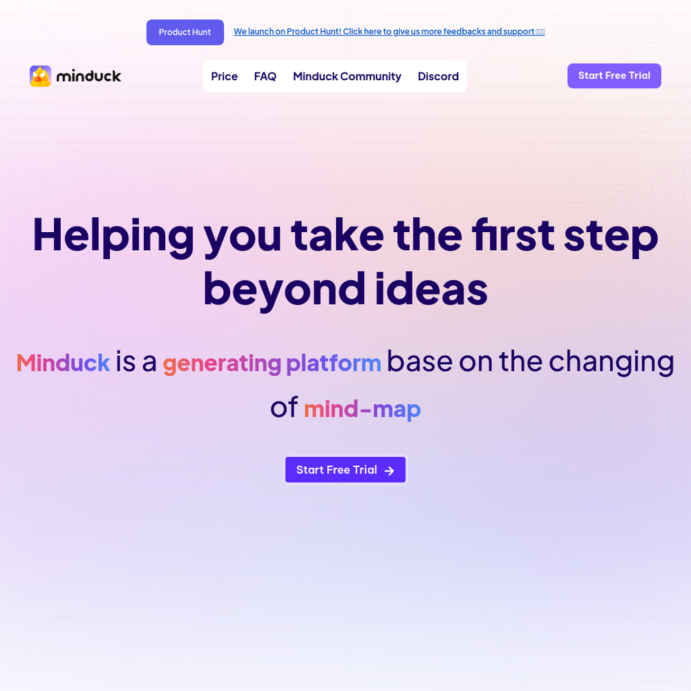 Minduck website screenshot Minduck website screenshot