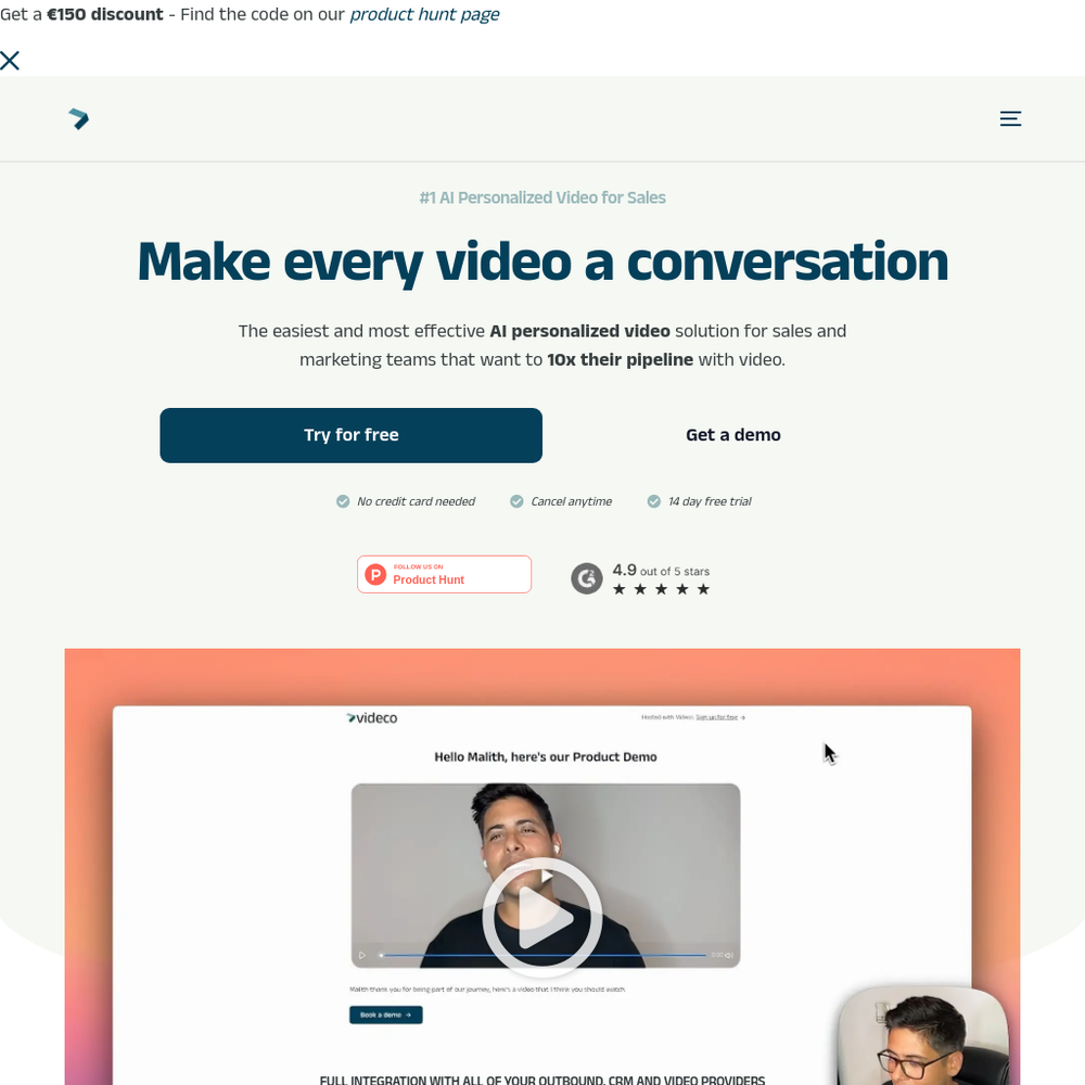 Videco website screenshot Videco website screenshot