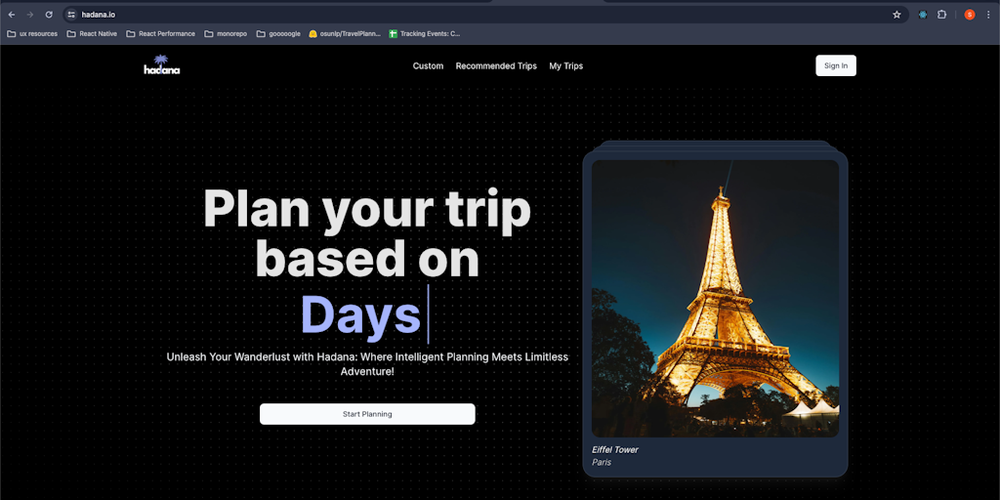 Hadana.io website screenshot Hadana.io website screenshot