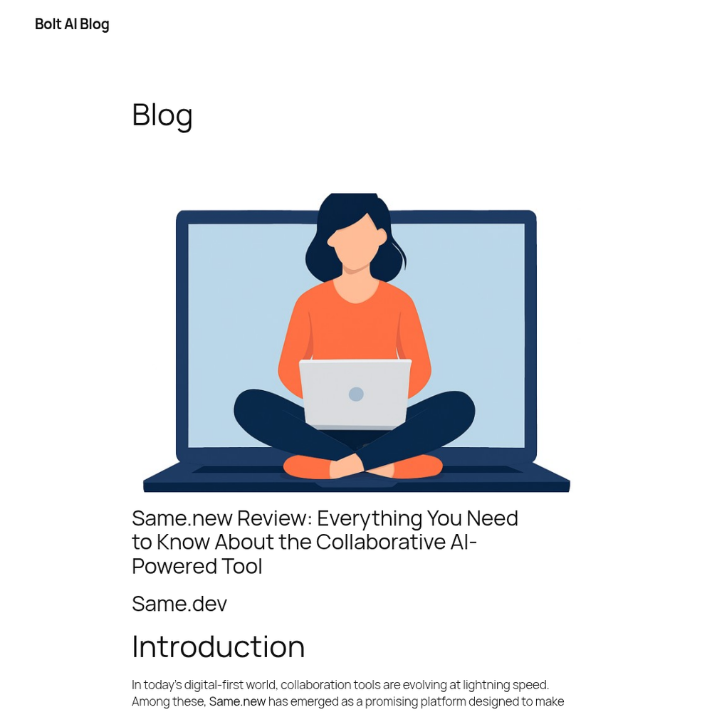 Bolt AI Blog website screenshot Bolt AI Blog website screenshot