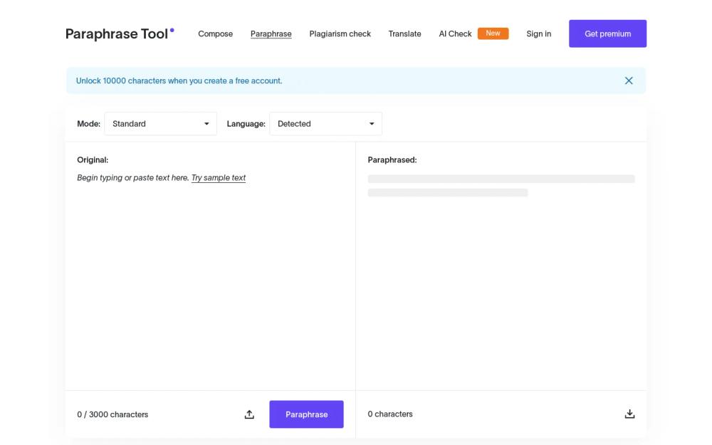 Paraphraser website screenshot Paraphraser website screenshot