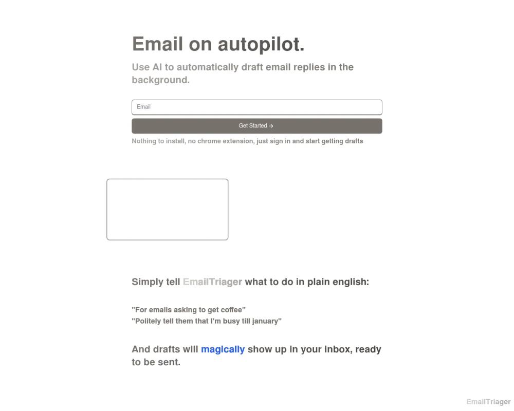 EmailTriager website screenshot EmailTriager website screenshot