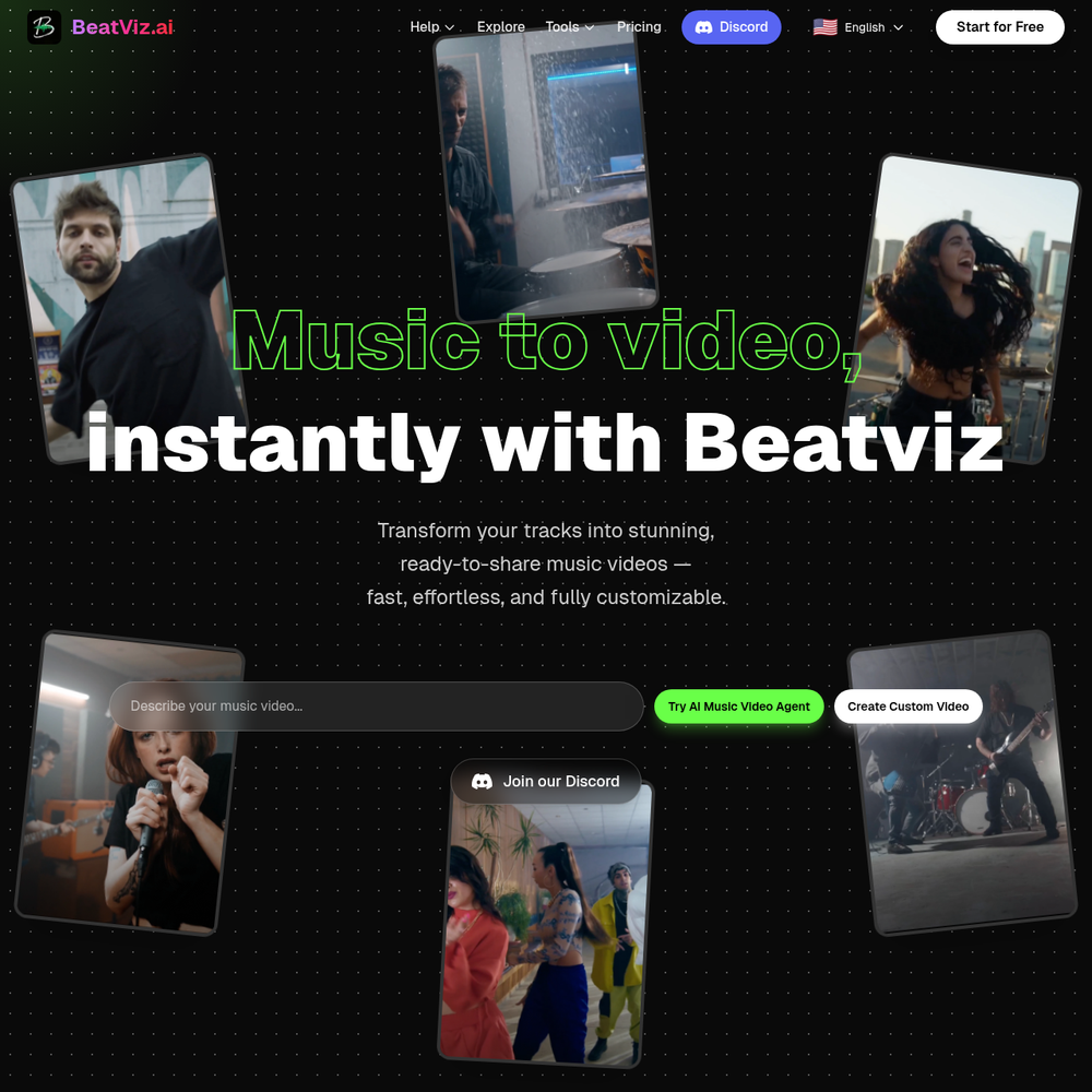 BeatViz AI website screenshot BeatViz AI website screenshot