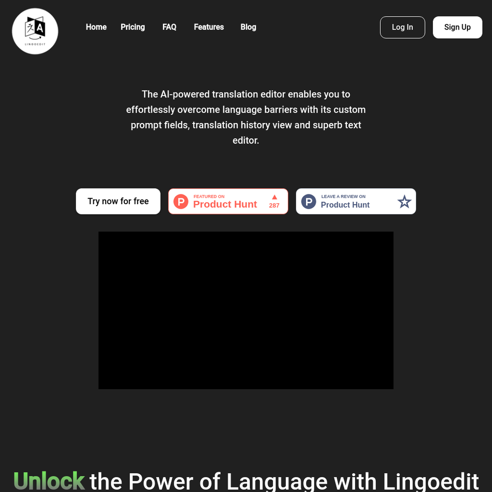 Lingoedit website screenshot Lingoedit website screenshot
