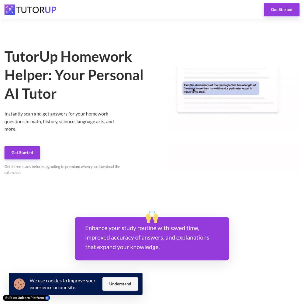 TutorUp website screenshot TutorUp website screenshot