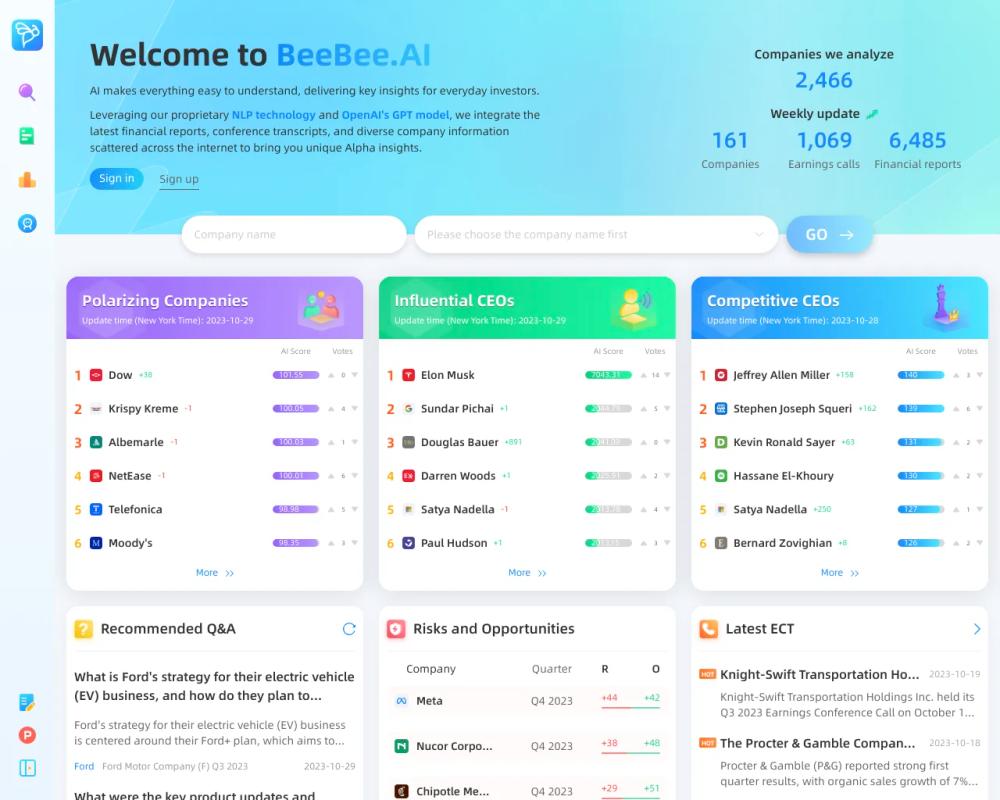 BeeBee AI website screenshot BeeBee AI website screenshot