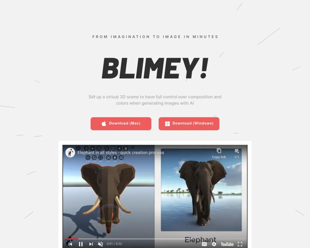 Blimey website screenshot Blimey website screenshot